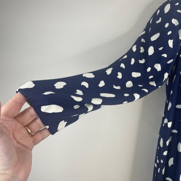 Reformation Womens Sigmund Puff Sleeve Midi Dress 16 Navy Milkmaid Wedding Guest - Picture 4 of 8